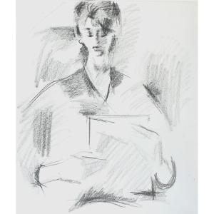 Mohamed Bouzid (1929-2014) — Large Double-sided Drawing, 1960 - Portrait And Exhibition Project