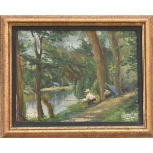 Etang Du Rouge Cloître - Oil On Panel - June 1936