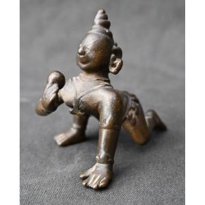 Antique Indian Hindu Bronze Bala Krishna 17th Century