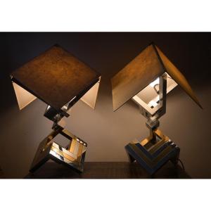 Pair Of Large Lamps By Lumica In Barcelona, Spain, 1970 Period