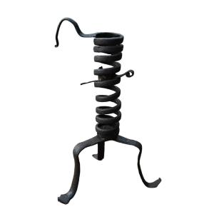 Old Spiral Candlestick In Wrought Iron 17th Century