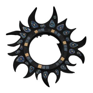 Vintage Sunburst Convex Mirror - Resin And Ceramic Mirror - Sun Mirror