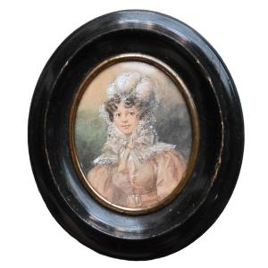Painted Miniature From The 19th Century