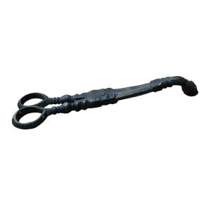 Coal Tongs, Antique Fire Tongs, In Bronze From 17th Century