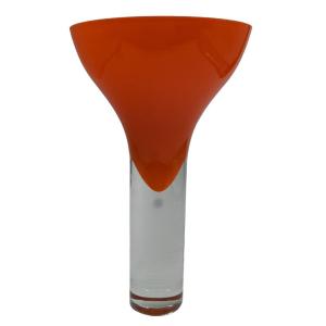 Vintage Murano Sommerso Vase In Orange Glass By Flavio Polo For Seguso Vetri d'Arte