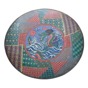 Large Chinese Cloisonné Enamel Dish 19th Century