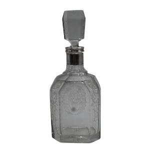 Carafe In Crystal And Silver. Richly Engraved