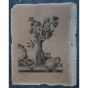 Pencil Drawing On Paper, Still Life, 1822