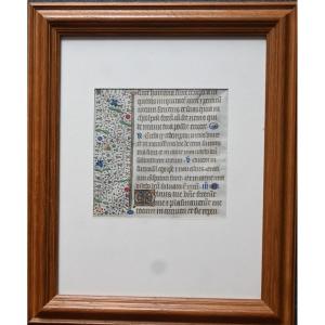 Illuminated Manuscript Parchment, Gothic Period, 15th Century
