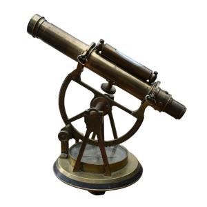 Scotland, Glasgow, Brass Nautical Alidade Telescope Compass Theodolite Marine, 19th Century