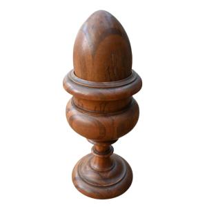 Antique Treenware Multi-wood Laminated Egg And Cup, Early 20th Century