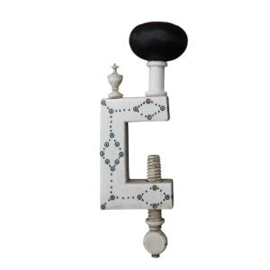 Bone Sewing Clamp And Pin Cushion, 19th Century