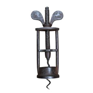 English Two Pillar Corkscrew, With Butterfly Nut Handle. Late 18th Century
