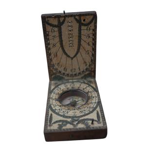 Wooden Sundial From Beringer. 18th Century