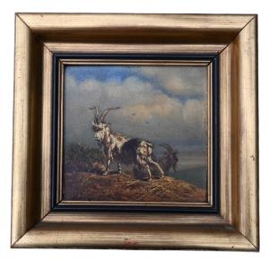 Panel Painting Of A Billy Goat And A She-goat, 1838