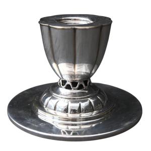 Georg Jensen Solid Silver Candlestick – Model N°5 By Johan Rohde (1949)