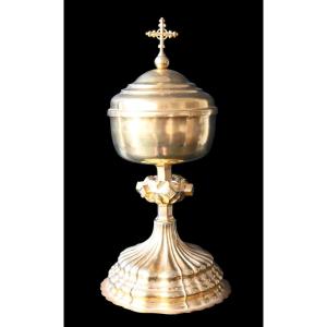 French Gilt Ciborium – Silver Cup, Louis XV Period (circa 1740–1760)