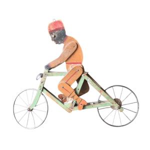 Articulated Cyclist Toy – Belgian Folk Art, Early 20th Century