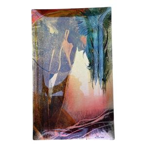 Italian Reverse-painted Glass Wall Plaque, Signed “pachini”