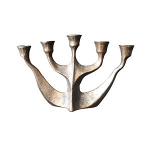 Brutalist 5-arm Bronze Candlestick By Horst Dalbeck (hdv), Germany, 1960s