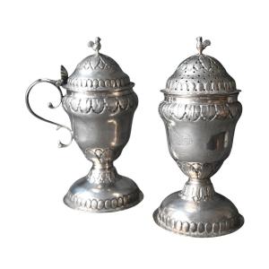Pair Of Silver Spice Jugs – Mathieu Guillaume, Liège, Circa 1785–1790