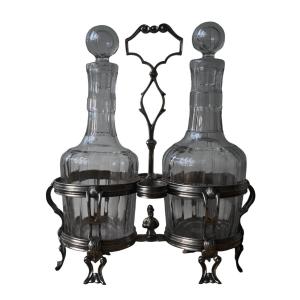 Liège Silver Oil And Vinegar Set From The 18th Century, Jean-baptiste Dehaye, 1772