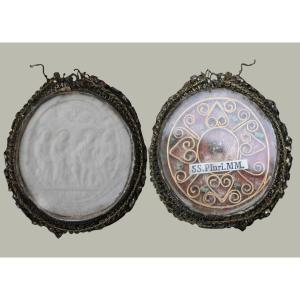 Antique Reliquary With A Relic Of "ss. Pluri. Mm." – 18th Century