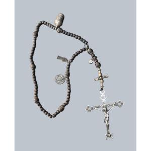 Wooden Rosary With Crucifix And Silver Elements, 18th Century