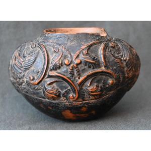 Old Carved Boxwood Cup From The Eighteenth Century