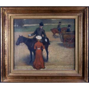 Ernest Rouart 1874-1942 : Woman Walking And Rider