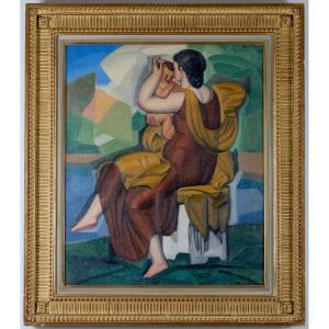 Jules Oury, Known As Marcel-lenoir, 1872-1931. Woman With Child, 1916. Canvas, Signed And Dated