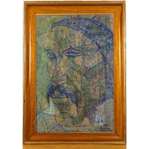 Joseph Lacasse (1894-1975): Study Of A Dockworker 1913 Oil On Canvas, Signed, Titled And Dated