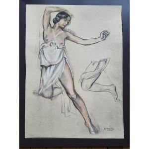 Maurice Denis (1870-1943) Presto Lithograph Enhanced With Pastel, Dedicated To His Wife Marthe