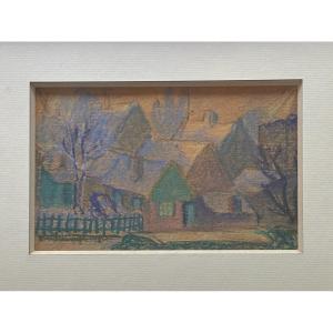 Pair Of Landscapes: Volendam School Circa 1910