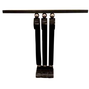 Art Deco Wrought Iron Console With Portoro Marble Top
