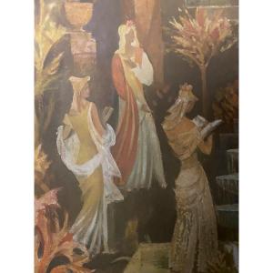 Oil On Canvas Signed Peter Colfs - Art Deco