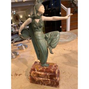 Art Deco Dancer In Bronze And Ivory Around 1920