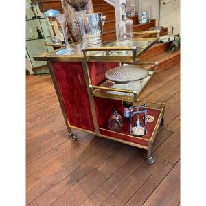 Jacques Adnet Art Deco Rolling Bar Around 1930