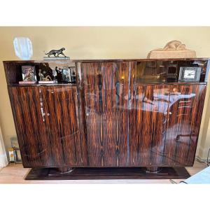 Art Deco Desk Cabinet Circa 1930, Macassar Ebony
