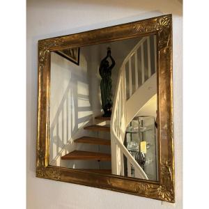Art Nouveau Mirror With Signed Brass Frame