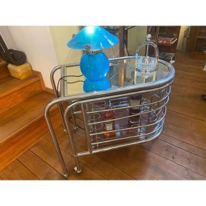 Jacques Adnet Art Deco Rolling Bar Circa 1930