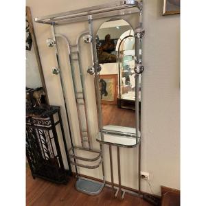Art Deco Coat Rack Circa 1930, Chrome-plated Metal