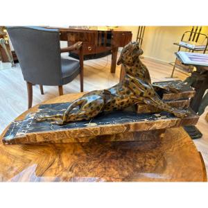 Art Deco Bronze Panther Signed G. Daverny