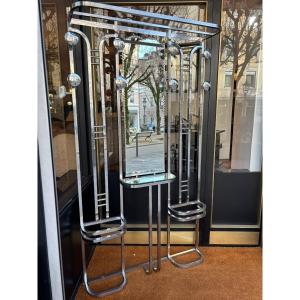 Art Deco Coat Rack Circa 1930 In Chromed Metal