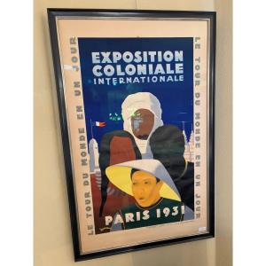 Framed Poster, International Colonial Exhibition Paris 1931, Art Deco