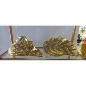 Pair Of Golden Plaster Sconces