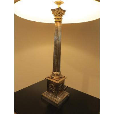 Silver Bronze Lamp Column Shape