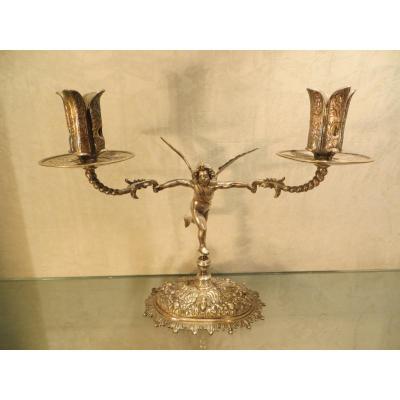 Silver Metal Candlesticks