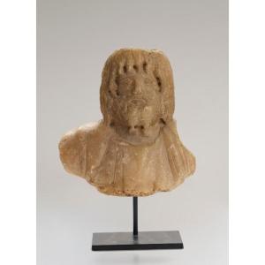 Roman Marble Bust Of Serapis / Alabaster