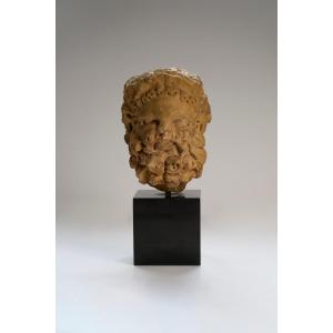 Roman Head Of Hercules In Giallo Antico - 2nd Century